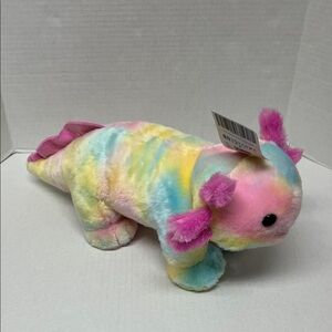 NWT Rare build a bear tie dye rainbow axolotl plush stuffed animal | kawaii